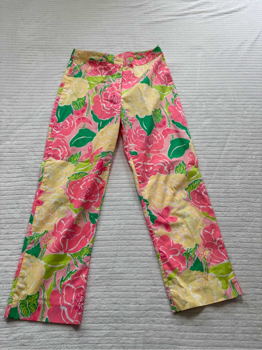 Lilly Pulitzer Pink Yellow Green Floral High-Rise Jeans